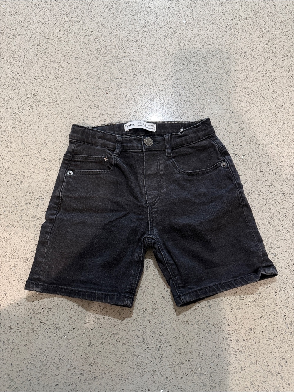 Zara Black Denim Mid-Length Shorts